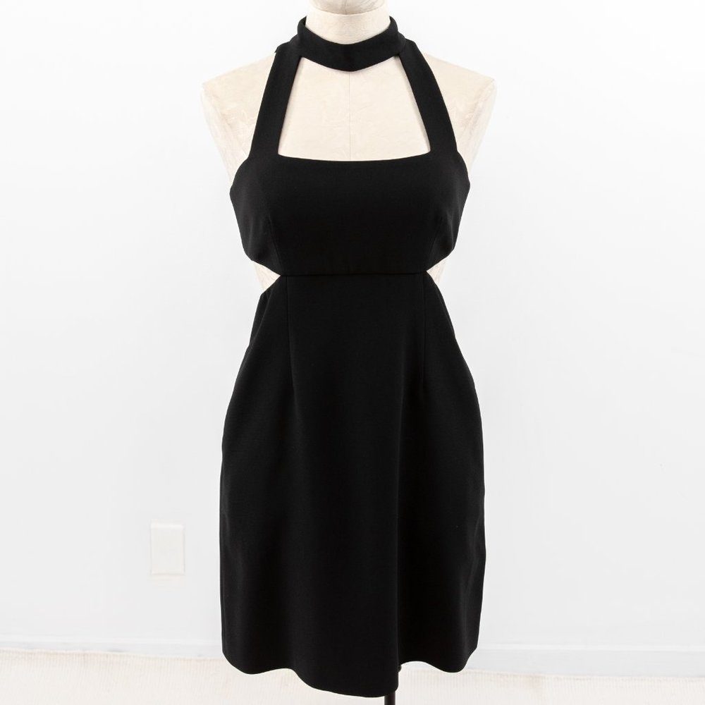 Jill Stuart 4 Caged Cutouts Mini Dress Black LBD